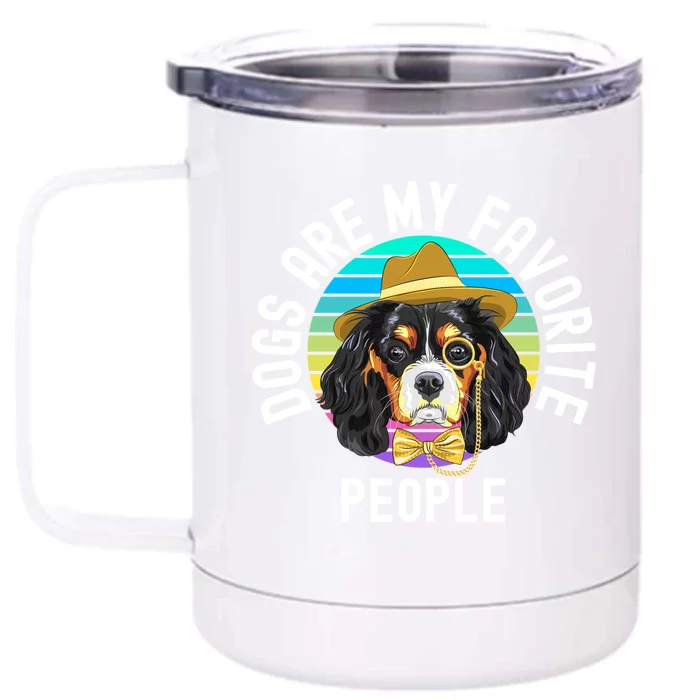 Funny Dogs Are My Favorite People Cute Gift Front & Back 12oz Stainless Steel Tumbler Cup