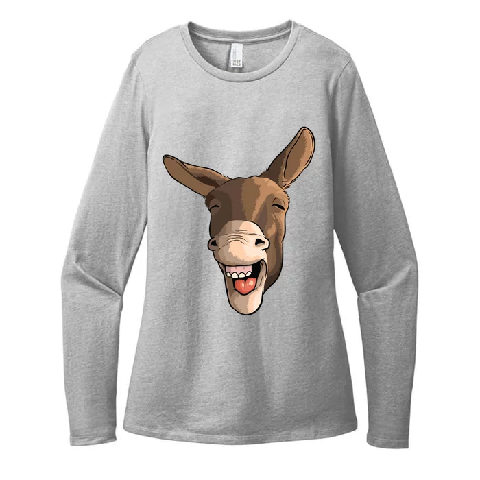 Funny Donkey Art For Donkey Lover Farm Animal Womens CVC Long Sleeve Shirt