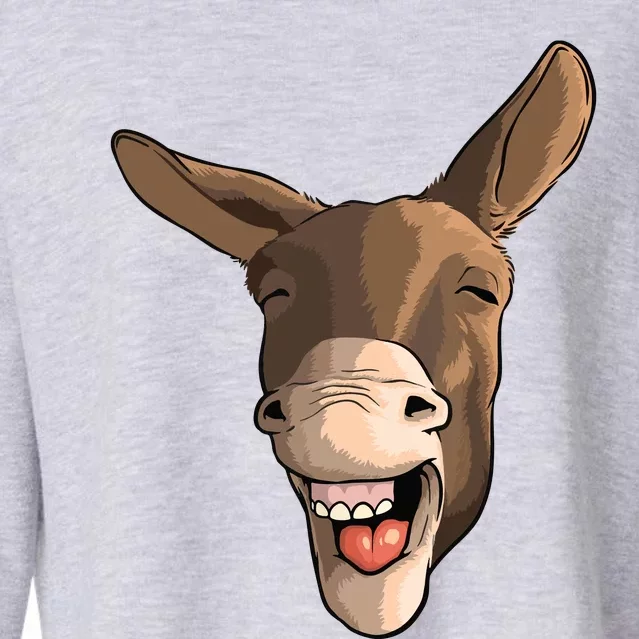 Funny Donkey Art For Donkey Lover Farm Animal Cropped Pullover Crew