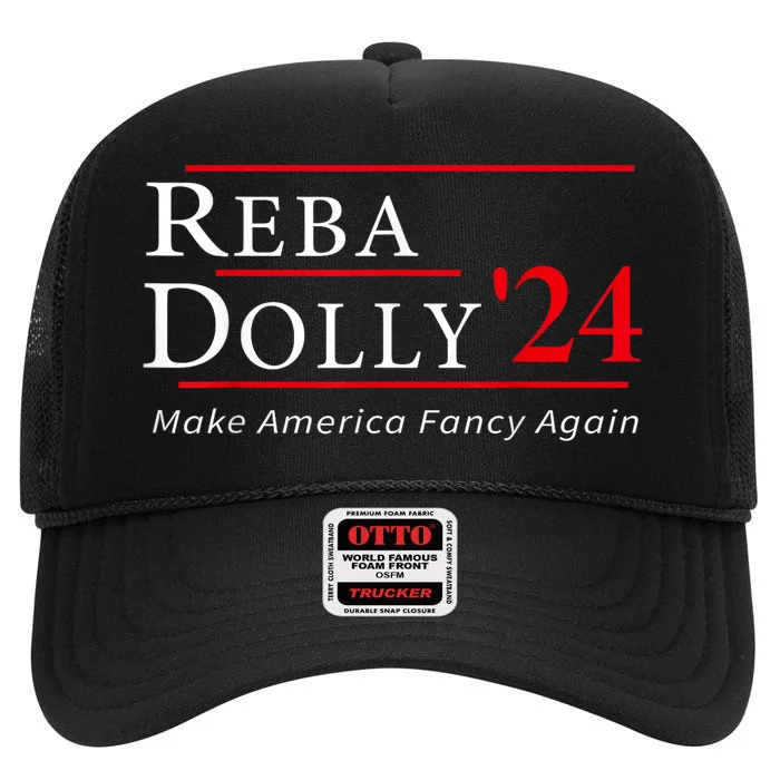 Funny Dolly And Reba 2024 Design High Crown Mesh Trucker Hat