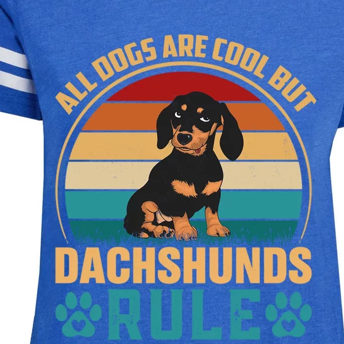 Funny Dachsh All Dogs Are Cool Dachshunds Rule Enza Ladies Jersey Football T-Shirt