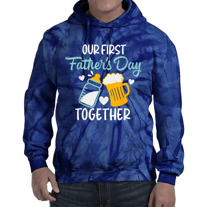 Funny Dad And Son Our First Fathers Day Together Tie Dye Hoodie