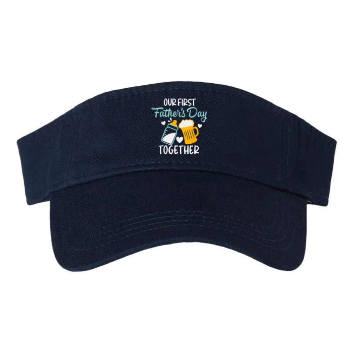 Funny Dad And Son Our First Fathers Day Together Valucap Bio-Washed Visor