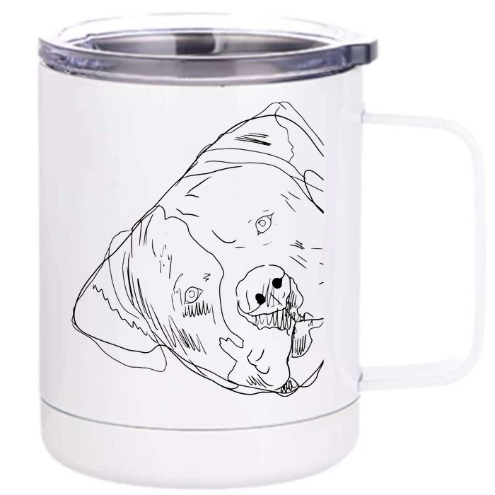 Funny Dog American Bulldog Front & Back 12oz Stainless Steel Tumbler Cup