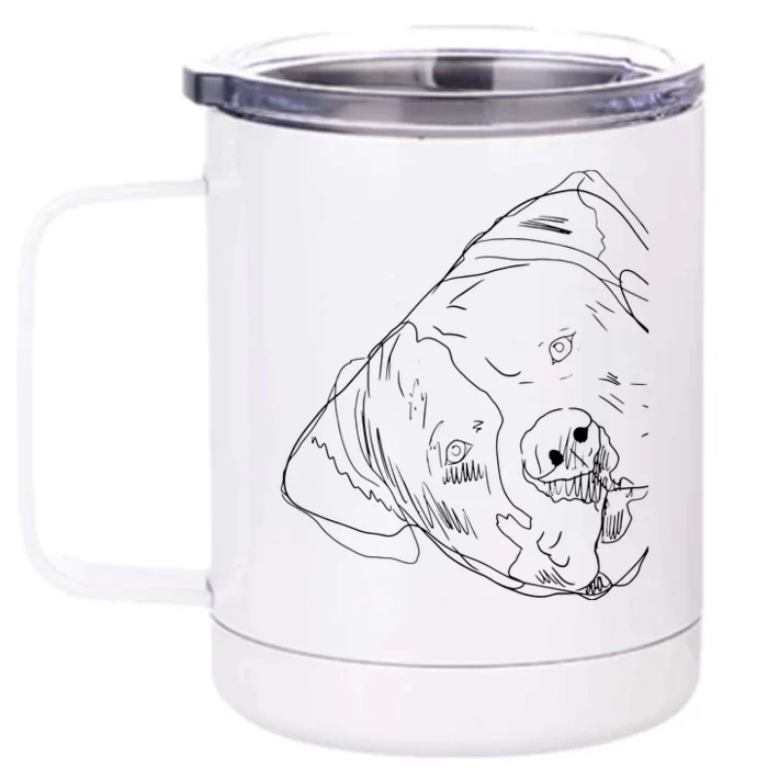 Funny Dog American Bulldog Front & Back 12oz Stainless Steel Tumbler Cup