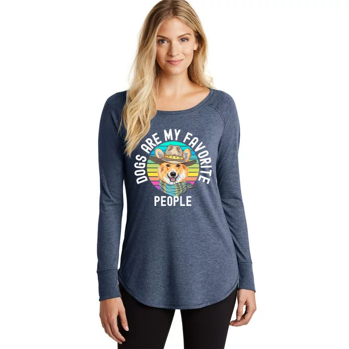 Funny Dogs Are My Favorite People Funny Gift Women's Perfect Tri Tunic Long Sleeve Shirt