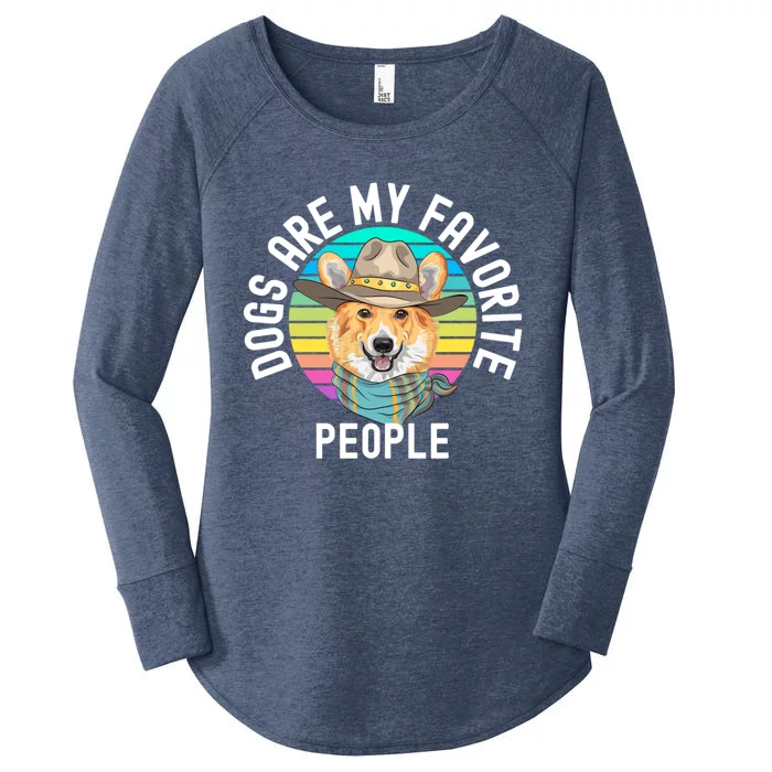 Funny Dogs Are My Favorite People Funny Gift Women's Perfect Tri Tunic Long Sleeve Shirt