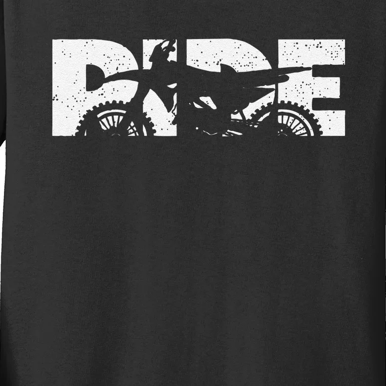 Funny Dirt Bike Motocross Motocross Dirt Bike Kids Long Sleeve Shirt