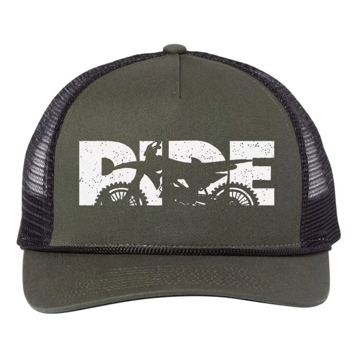 Funny Dirt Bike Motocross Motocross Dirt Bike Retro Rope Trucker Hat Cap