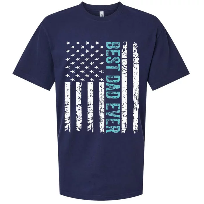 Father's day Best dad ever with US american flag Sueded Cloud Jersey T-Shirt