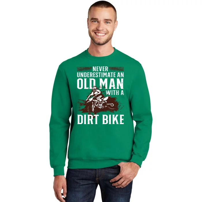 Funny Dirt Bike Art For Dirtbike Lover Men Grandpa Motorbike Sweatshirt