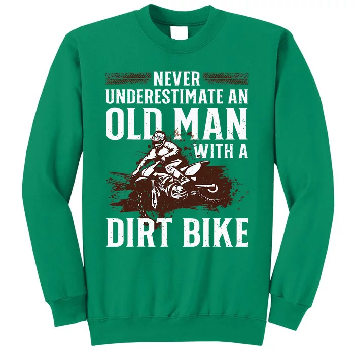 Funny Dirt Bike Art For Dirtbike Lover Men Grandpa Motorbike Sweatshirt