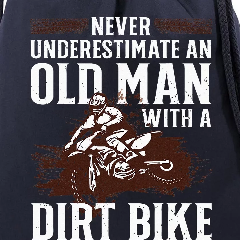 Funny Dirt Bike Art For Dirtbike Lover Men Grandpa Motorbike Drawstring Bag