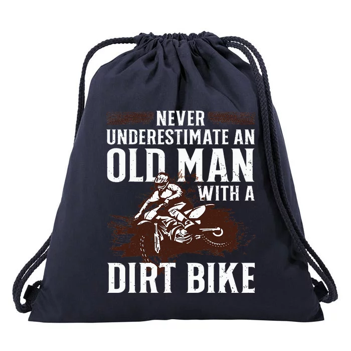 Funny Dirt Bike Art For Dirtbike Lover Men Grandpa Motorbike Drawstring Bag