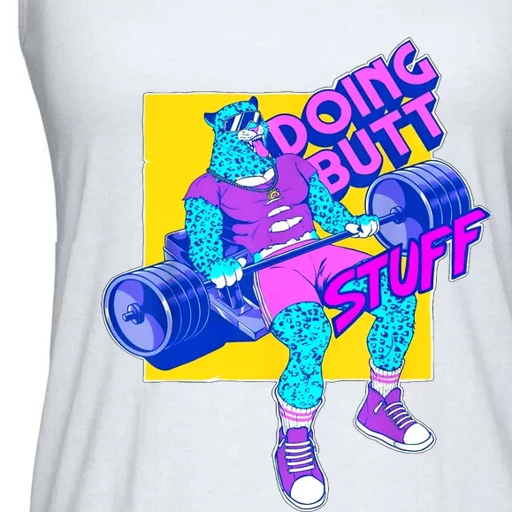 Funny Doing Butt Stuff Workout Bodybuilding Fitness Gym Ladies Essential Flowy Tank