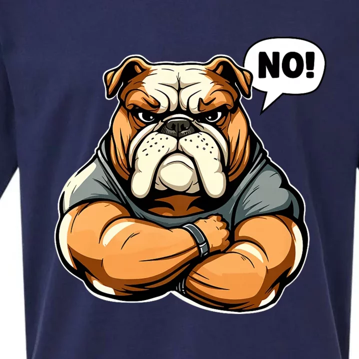 Funny Dog Bulldog No! Sueded Cloud Jersey T-Shirt