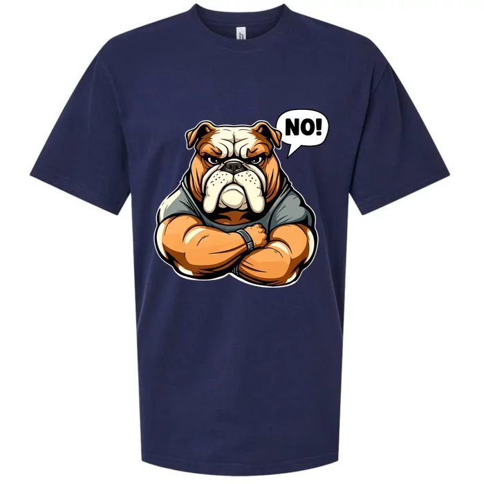 Funny Dog Bulldog No! Sueded Cloud Jersey T-Shirt