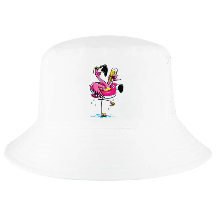 Flamingo Drinking Beer Summer T Funny Beer Lover Gift Cool Comfort Performance Bucket Hat