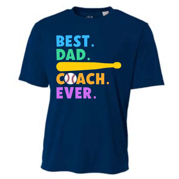 FATHER'S DAY BASEBALL FATHER BEST DAD COACH EVER BASEBALL Cooling Performance Crew T-Shirt