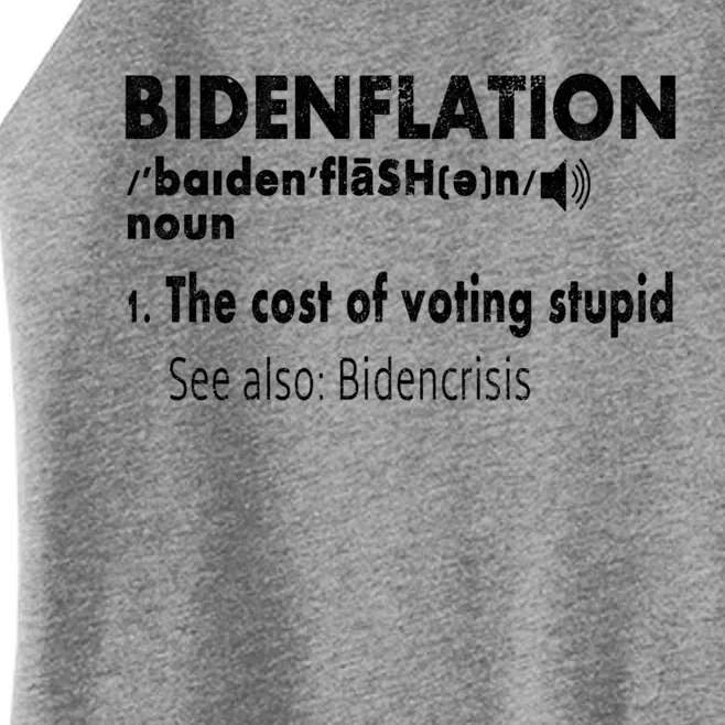 Funny Definition Bidenflation The Cost Of Voting Stupid Gift Women’s Perfect Tri Rocker Tank