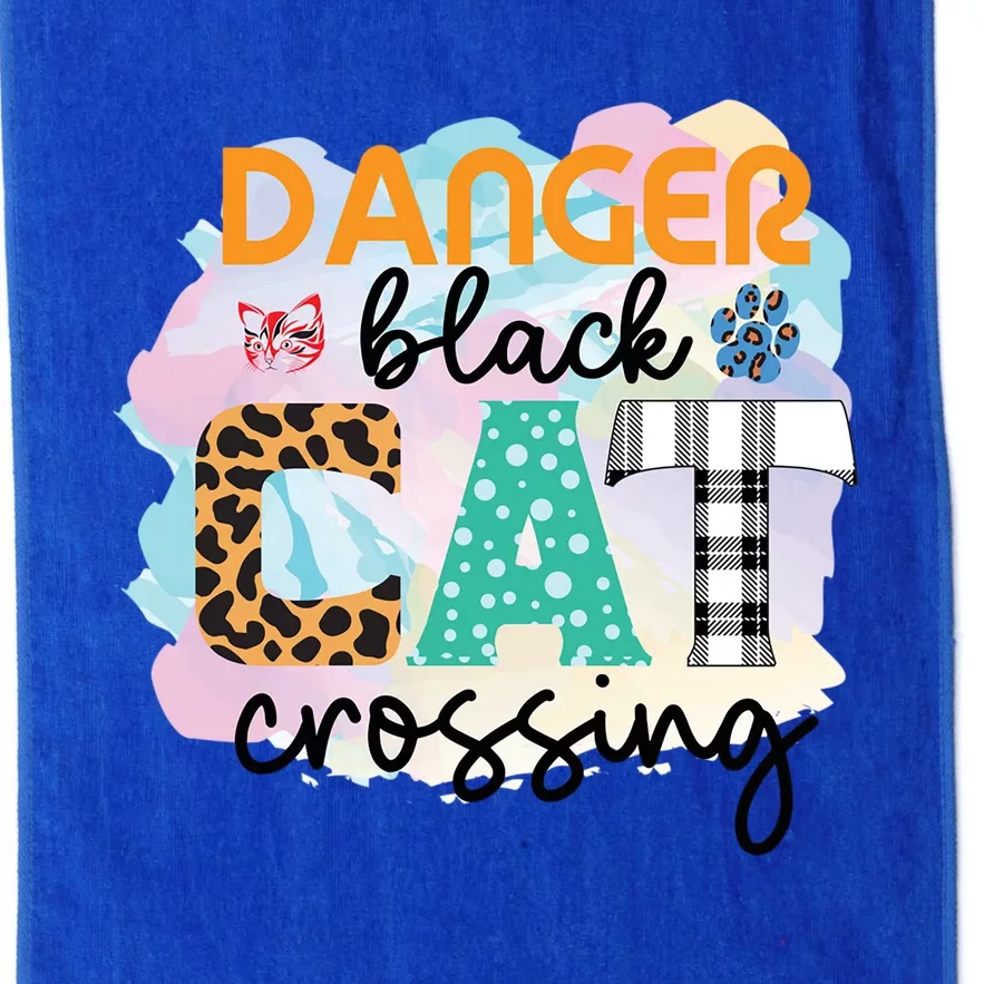 Funny Danger Black Cat Crossing Graphic Patchwork Gift Platinum Collection Golf Towel