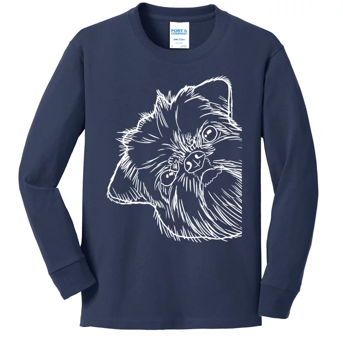 Funny Dog Brussels Griffon Kids Long Sleeve Shirt