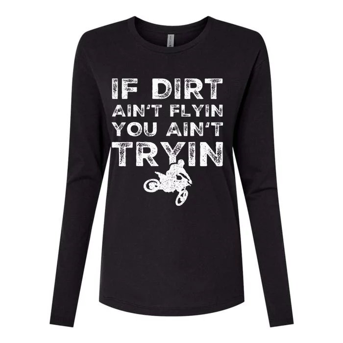 Funny Dirt Bike Riding Mx Motocross Rider Supercross Womens Cotton Relaxed Long Sleeve T-Shirt