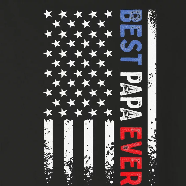 Father's Day Best Papa Ever with US American Flag Toddler Long Sleeve Shirt