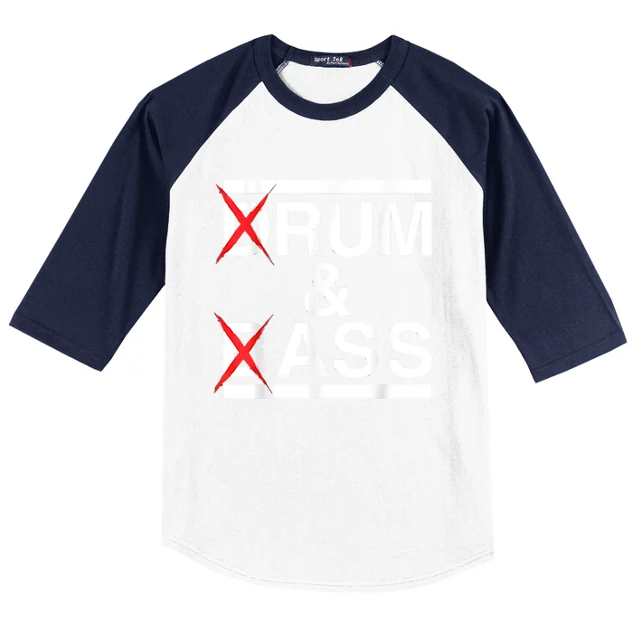 Funny Drum & Bass / Rum & Ass Lovers Baseball Sleeve Shirt