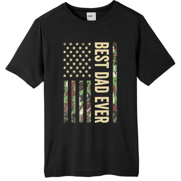 Father's Day Best Dad Ever With US American Flag ChromaSoft Performance T-Shirt