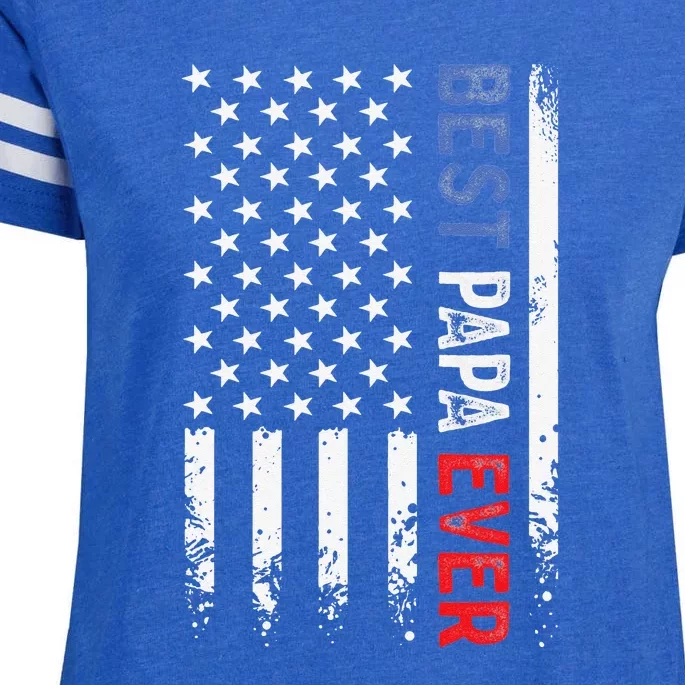 Father's Day Best Papa Ever With US American Flag Enza Ladies Jersey Football T-Shirt