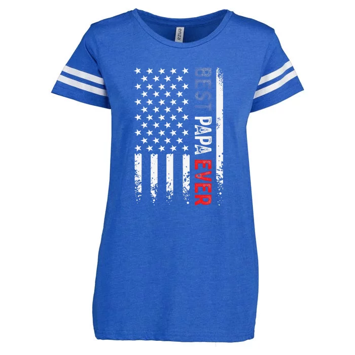 Father's Day Best Papa Ever With US American Flag Enza Ladies Jersey Football T-Shirt