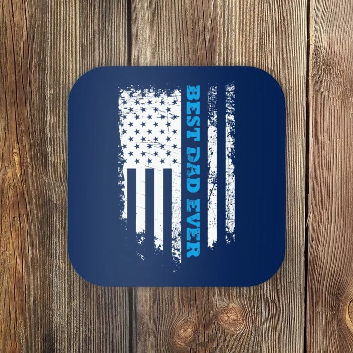 Father's day Best dad ever with US american flag Coaster