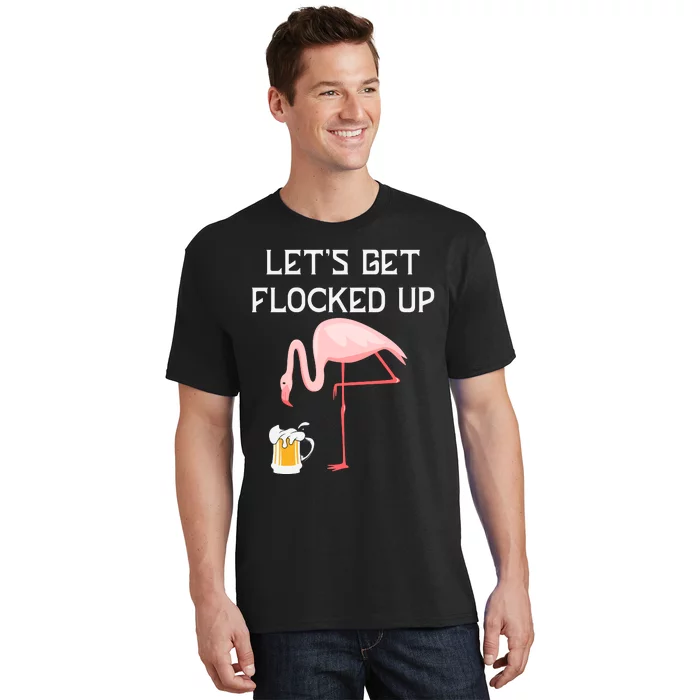 Flamingo Drinking Beer Funny Flamingo T-Shirt