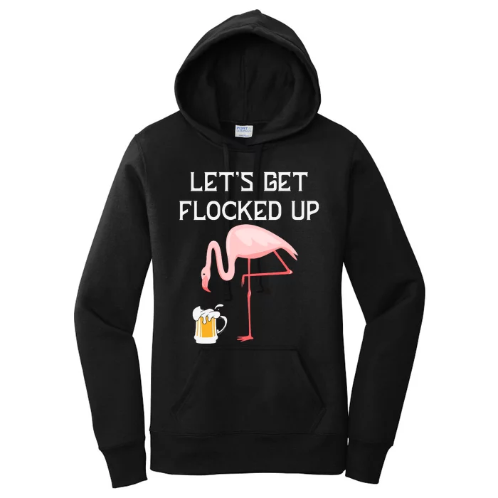 Flamingo Drinking Beer Funny Flamingo Women's Pullover Hoodie