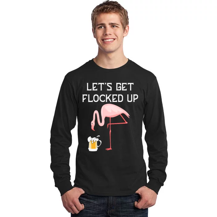 Flamingo Drinking Beer Funny Flamingo Tall Long Sleeve T-Shirt