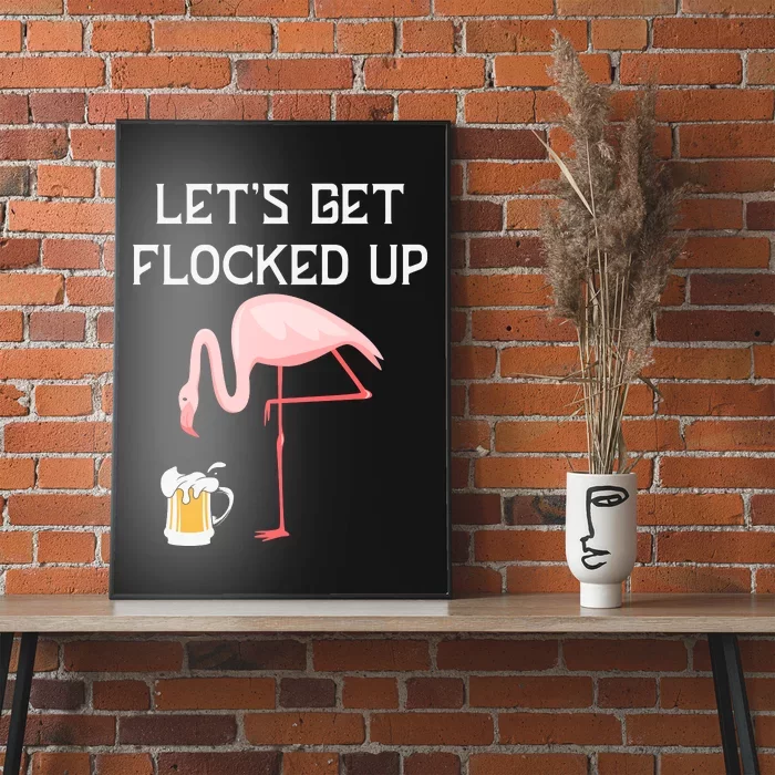 Flamingo Drinking Beer Funny Flamingo Poster