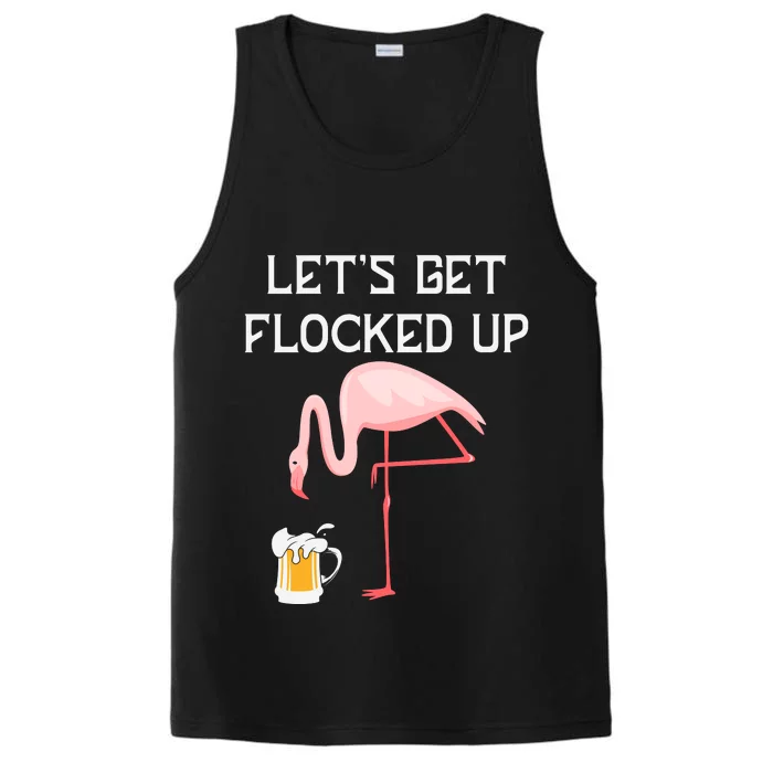 Flamingo Drinking Beer Funny Flamingo Performance Tank