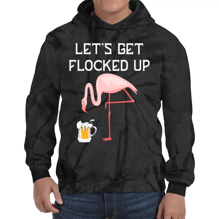 Flamingo Drinking Beer Funny Flamingo Tie Dye Hoodie