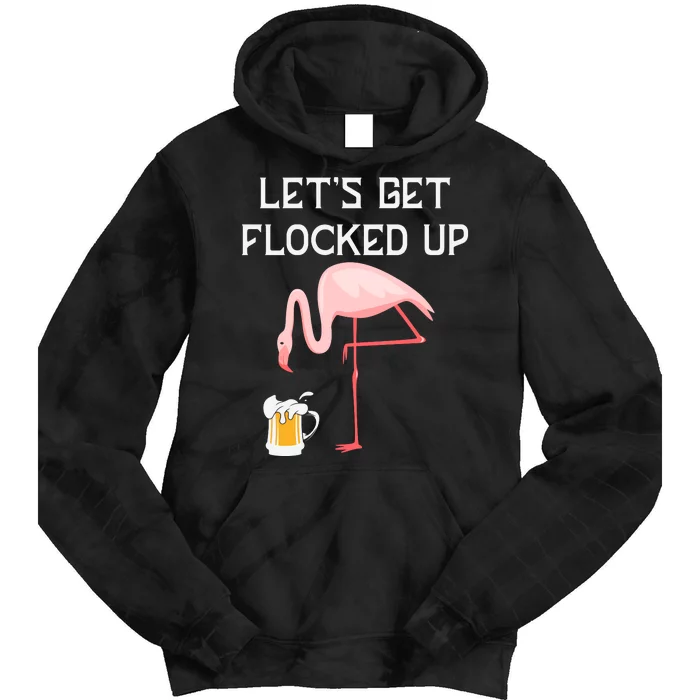 Flamingo Drinking Beer Funny Flamingo Tie Dye Hoodie