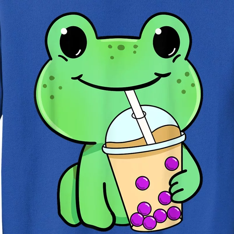 Frog Drinking Bubble Tea Tall Sweatshirt