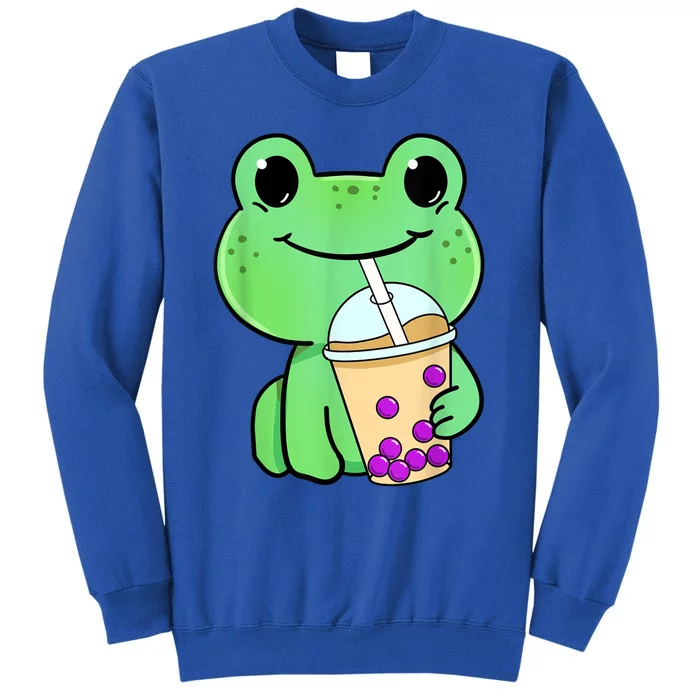 Frog Drinking Bubble Tea Tall Sweatshirt