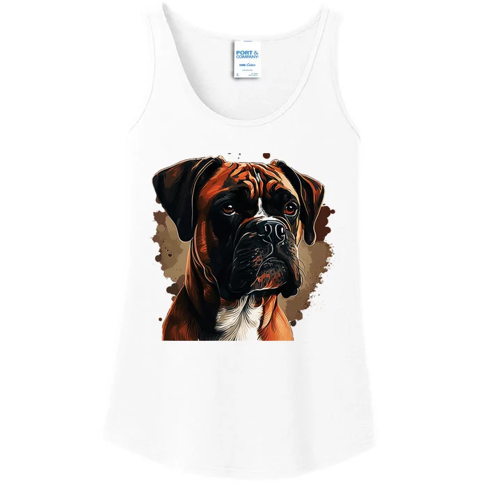 Funny Dog Boxer Ladies Essential Tank