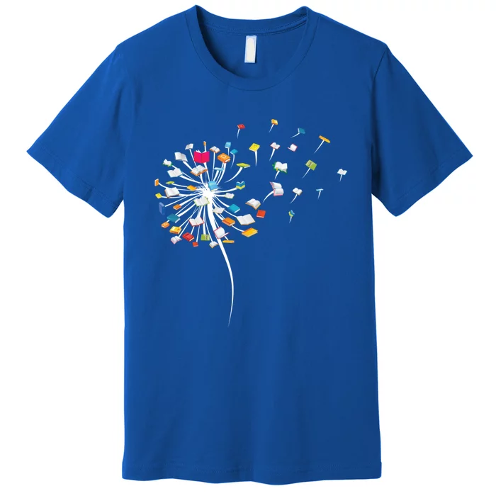 Funny Dandelion Books Gift For Reading Lover Gift Premium T-Shirt