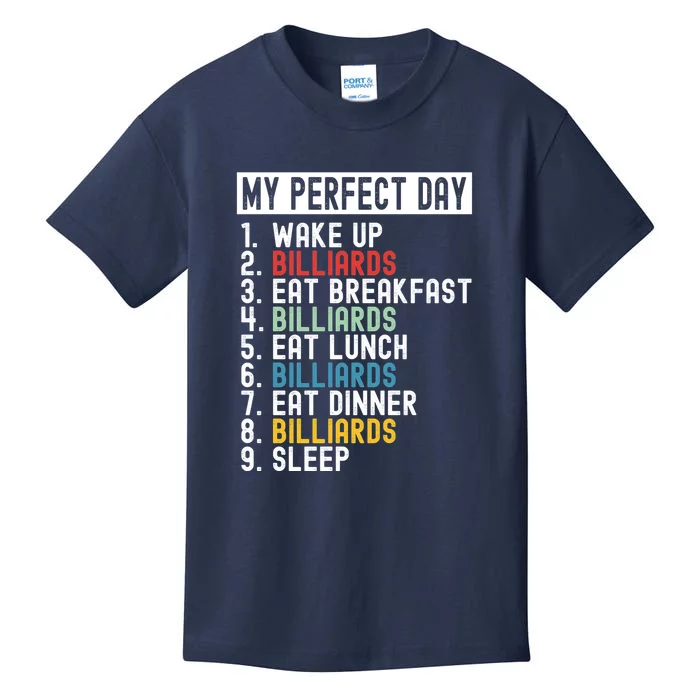 Father's Day Billiards My Perfect Day Gift For Dad Kids T-Shirt