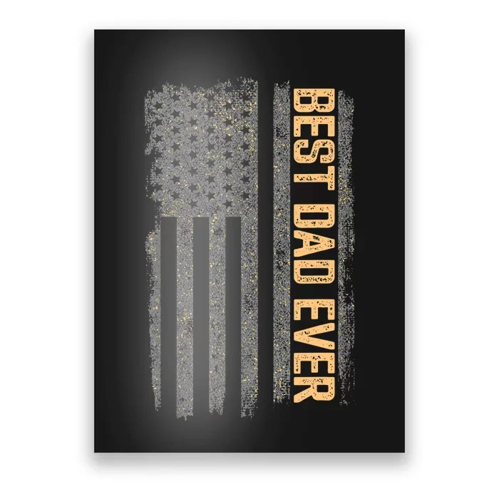 Father's Day Best Dad Ever American Flag Vintage Fathers Day Poster