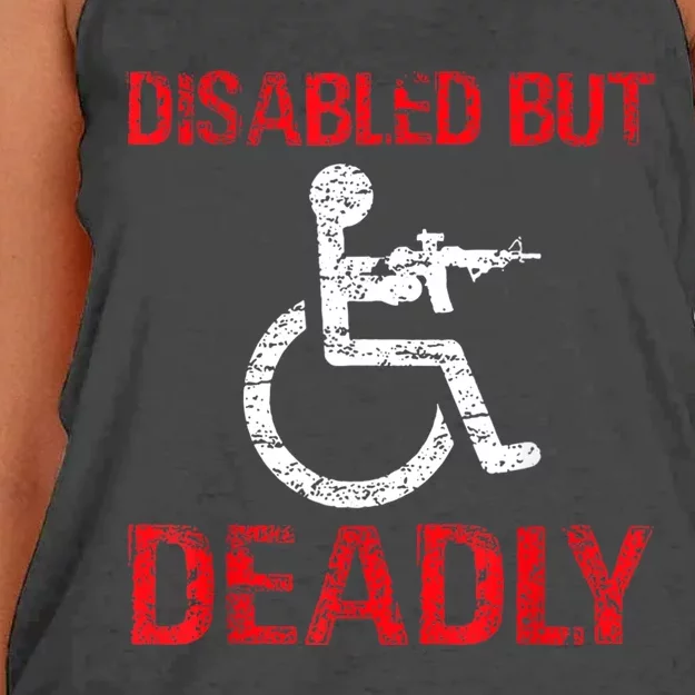 Funny Disabled But Deadly Women's Knotted Racerback Tank