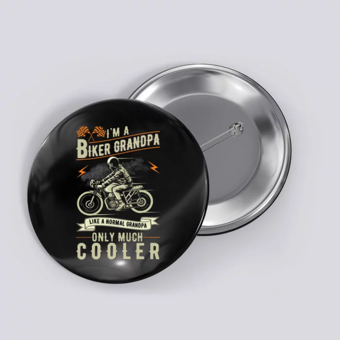 Fathers Day Biker Grandpa Grandfather Motorcycle Biking Button