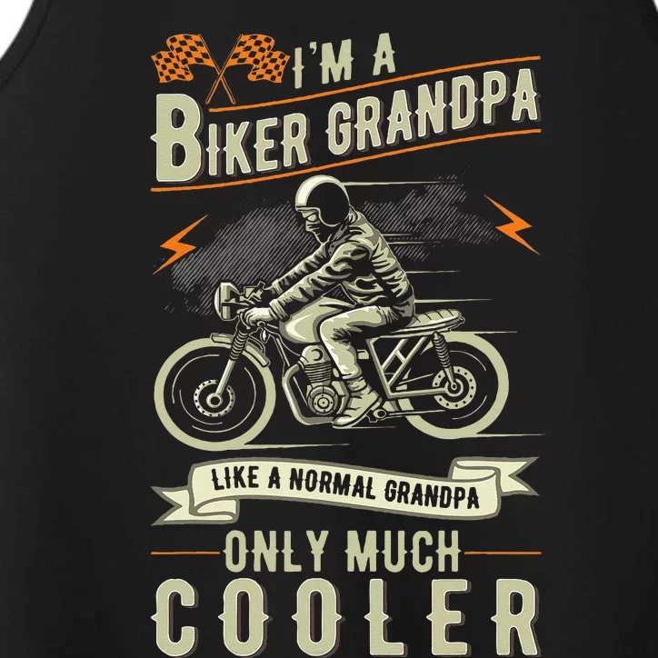 Fathers Day Biker Grandpa Grandfather Motorcycle Biking Performance Tank