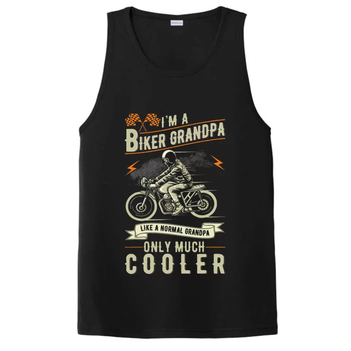 Fathers Day Biker Grandpa Grandfather Motorcycle Biking Performance Tank